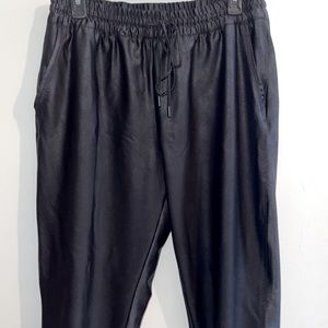 Faux leather joggers